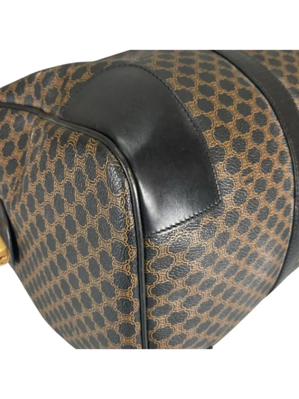 Celine Macadam 45 Boston Bag Leather Brown